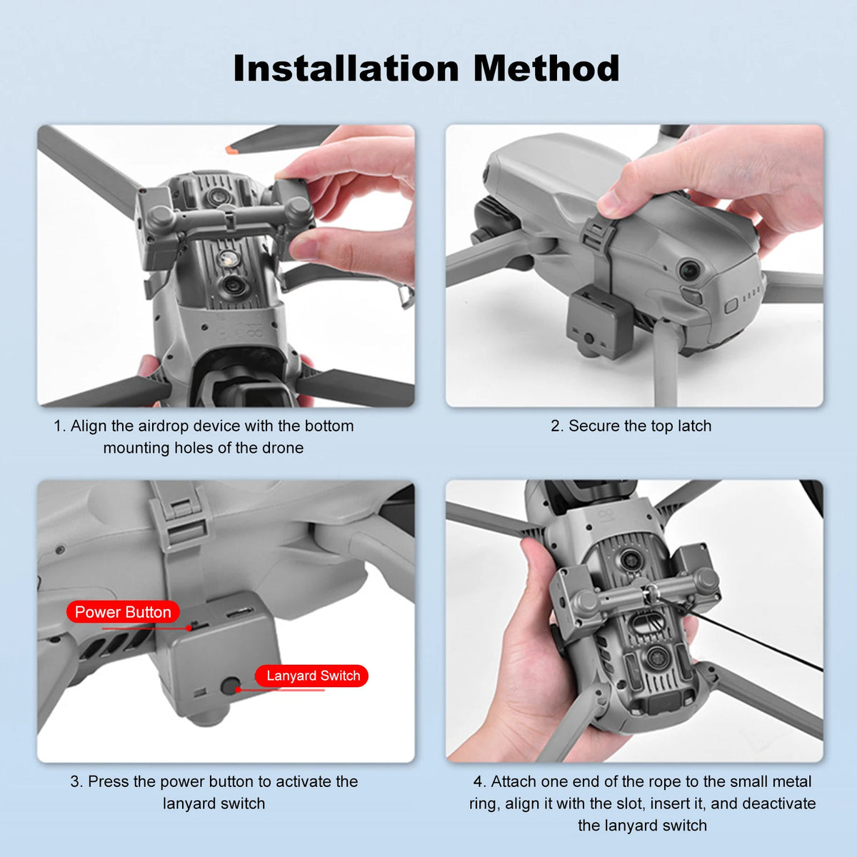 DJI Air 3/3S Drone Airdrop Thrower – 500g Payload Drop Drone Airdrop Thrower PRIMED