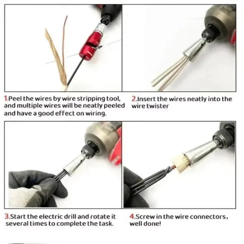 Wire Twisting Tool for Power Drill – Fast Cable Connector