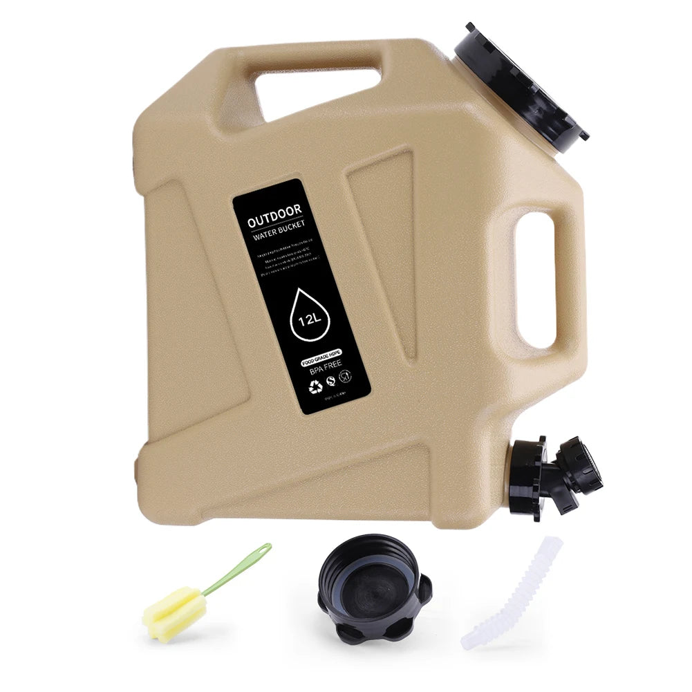 12L Camping Water Container with Spigot | Portable Dispenser Camping Water Container PRIMED khaki