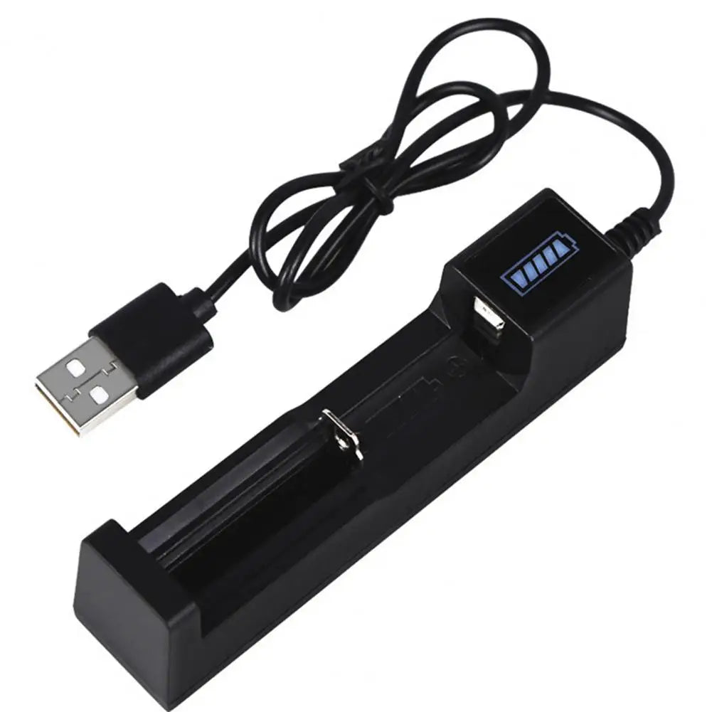 Universal Smart USB Battery Charger 18650 14500 10440 Battery Charger PRIMED Black