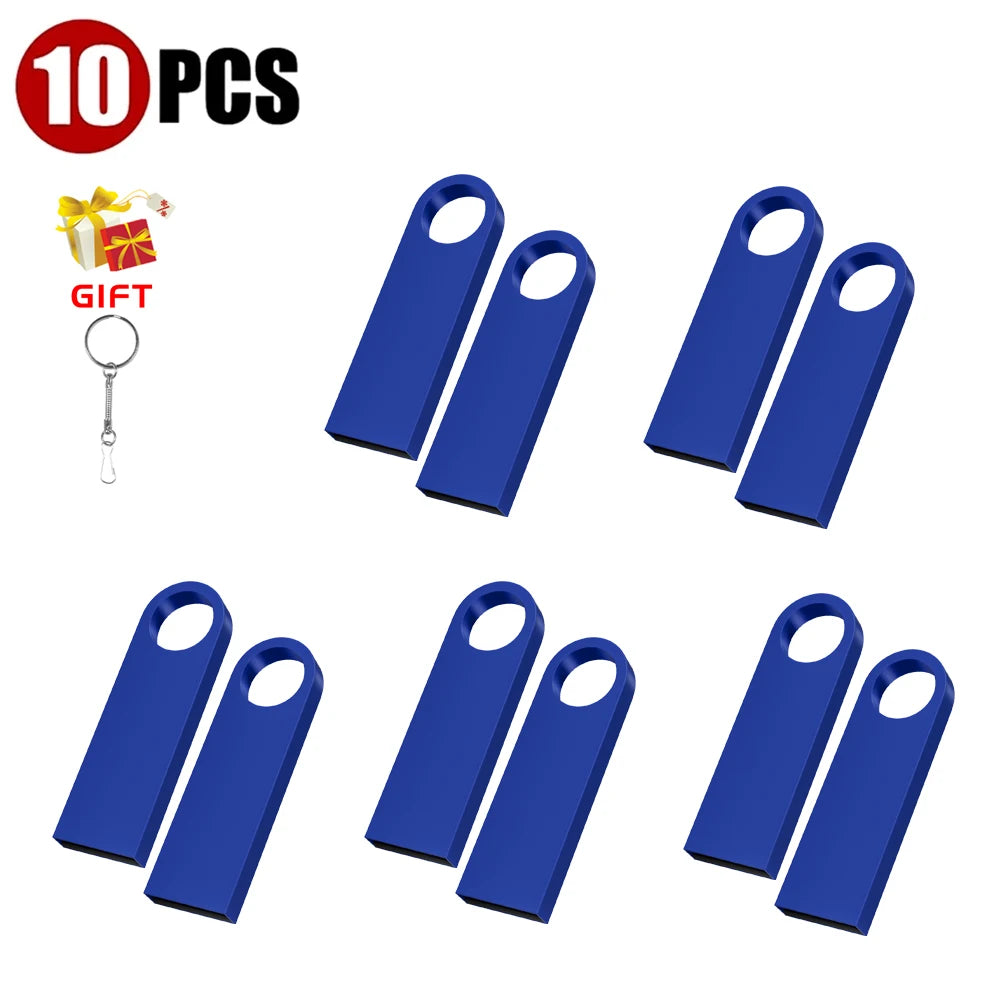 10-Pack Custom Logo Metal USB Flash Drives 128MB–128GB USB Flash Drive PRIMED 128GB X 10PCS DarkBlue CN