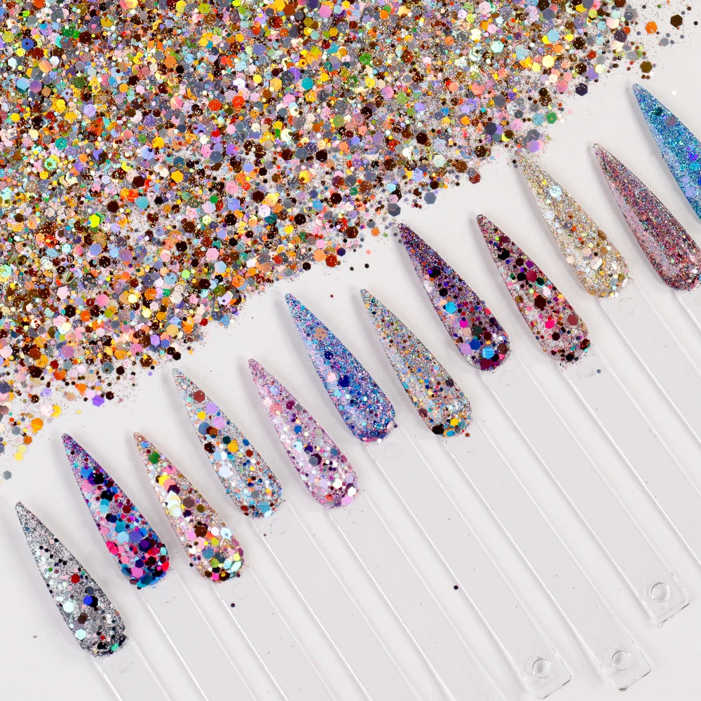 Luminous Nail Glitter Sequins 50g – 12 Colors Holographic Flakes
