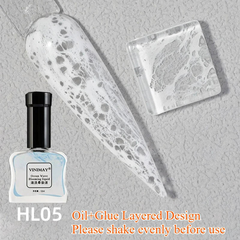 Ocean Wave Marble Nail Gel – Smoke Bubble Blending Polish 12ml