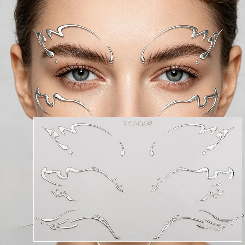 Holographic Laser Eyeliner Stickers – Waterproof Face Art Decals