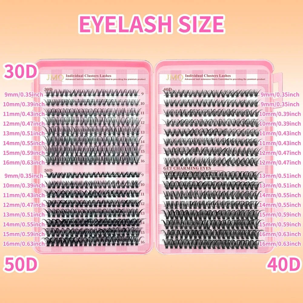3D Faux Mink Wispy Cluster False Eyelashes 9–16mm V-Shape False Eyelashes PRIMED 30D-40D-50D