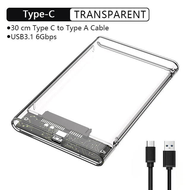 UTHAI TM05 USB 3.1 Type-C 2.5" Transparent HDD Enclosure