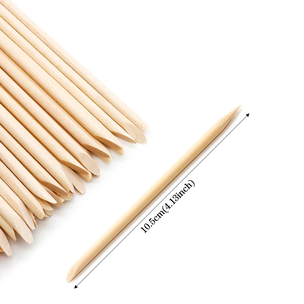 Wood Nail Cuticle Sticks Double-Ended Orange Sticks 100/200/500Pcs