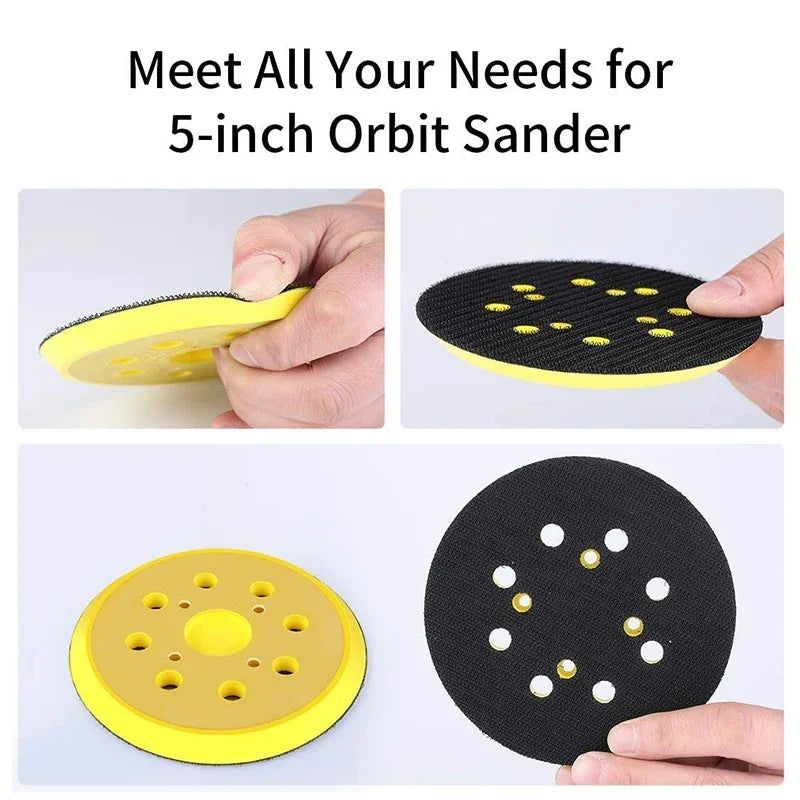 5" 125mm Hook & Loop Sanding Pad – 8-Hole Disc Grinder Backing