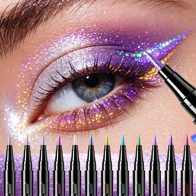 Dragon Ranee Glitter Metallic Liquid Eyeliner – Waterproof Shimmer Liquid Eyeliner Pen PRIMED