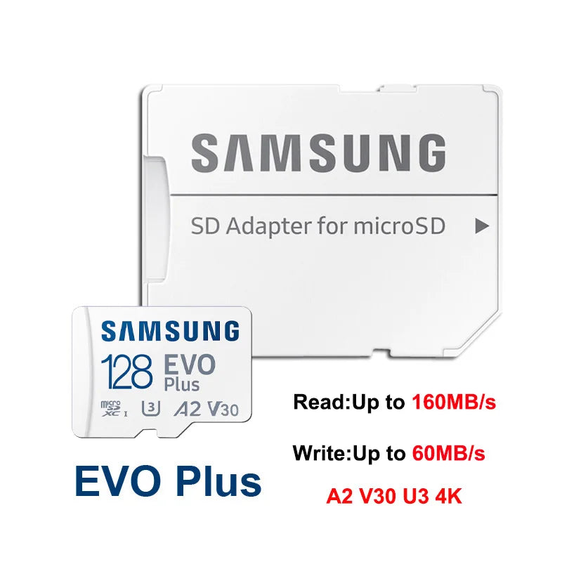 Samsung EVO Plus Micro SD Card 64GB–512GB U3 A2 V30 4K Micro SD Card PRIMED EVO Plus 128GB