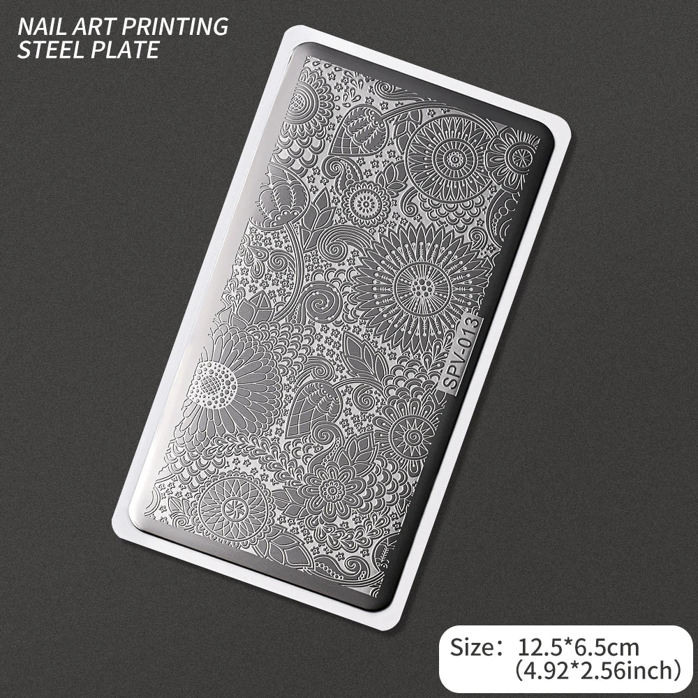 Nail Art Stamping Plate – Waves, Florals & Animal Designs