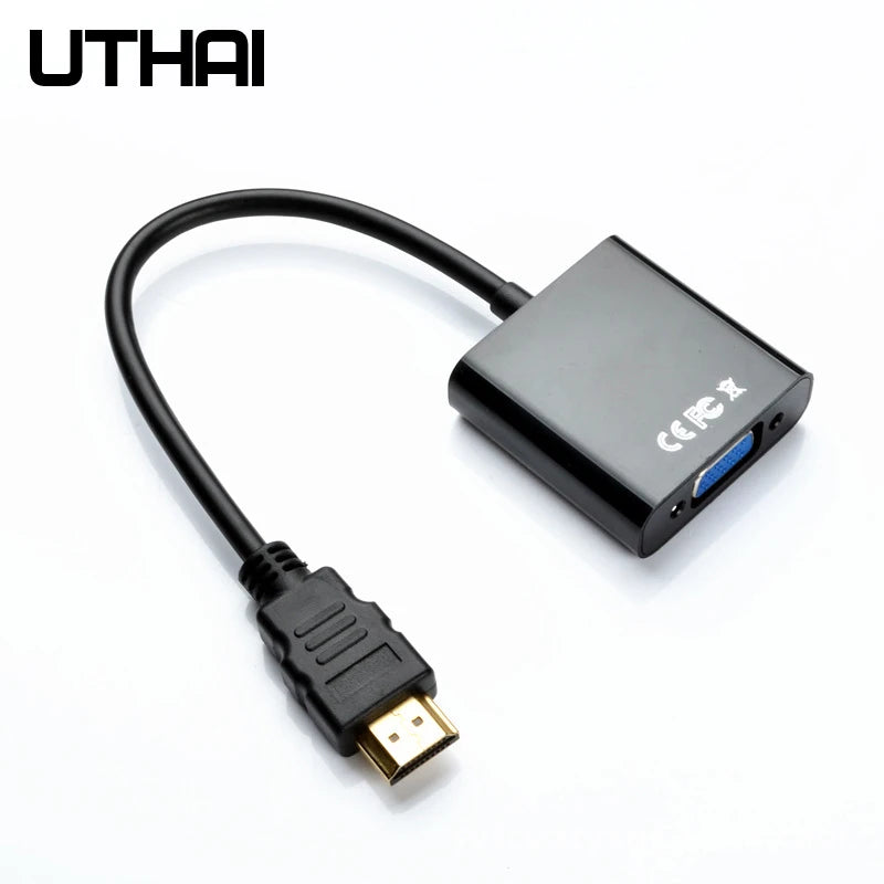 UTHAI T20 HDMI to VGA Adapter 1080P with 3.5mm Audio HDMI VGA Adapter PRIMED