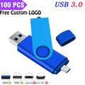 100-Pack Type-C USB 3.0 Flash Drives | Custom Logo 16–128GB USB Flash Drive PRIMED 128 GB Dark blue China Mainland