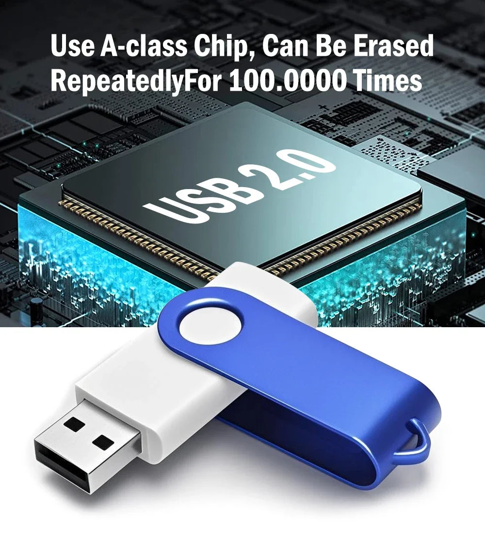 JASTER Colorful Rotatable Metal USB Flash Drive 4GB–128GB USB Flash Drive PRIMED