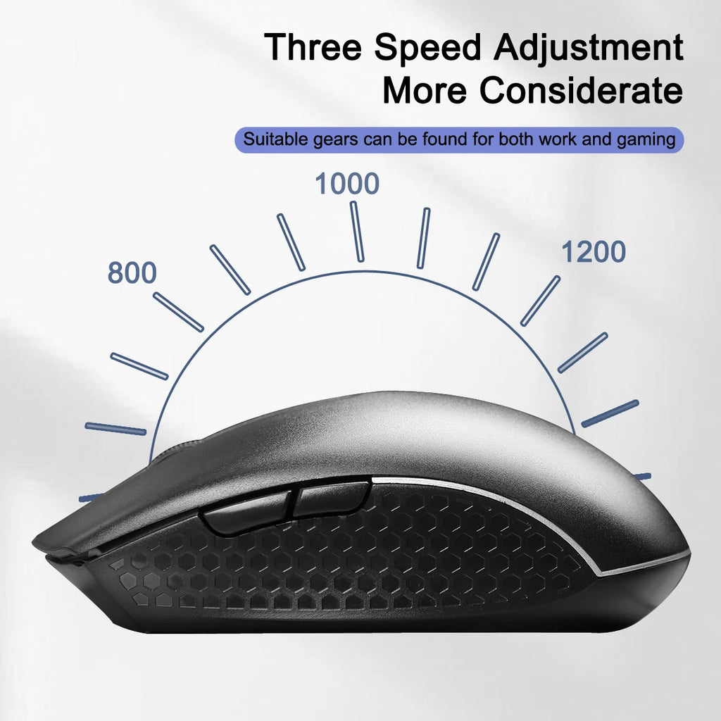 MissionFit 2.4G Wireless Ergonomic Mouse 1600DPI – Black Wireless Computer Mouse PRIMED