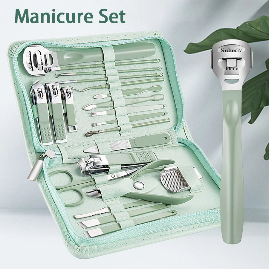 Stainless Steel Nail Clipper Manicure Set with Zipper Bag Manicure Tool Set PRIMED
