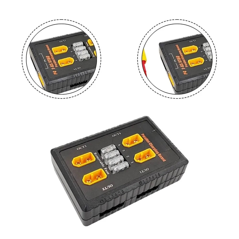 XT60 Parallel Charging Board 1-6S Batteries with 20A Fuse