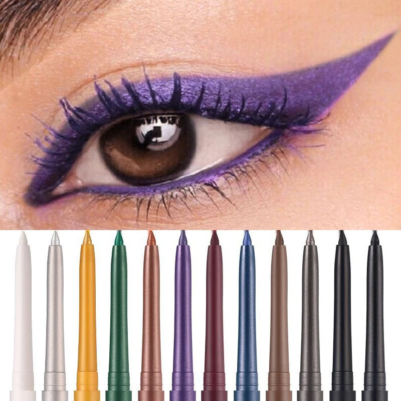 Waterproof Matte & Glitter Gel Eyeliner Pencil – 12 Colors