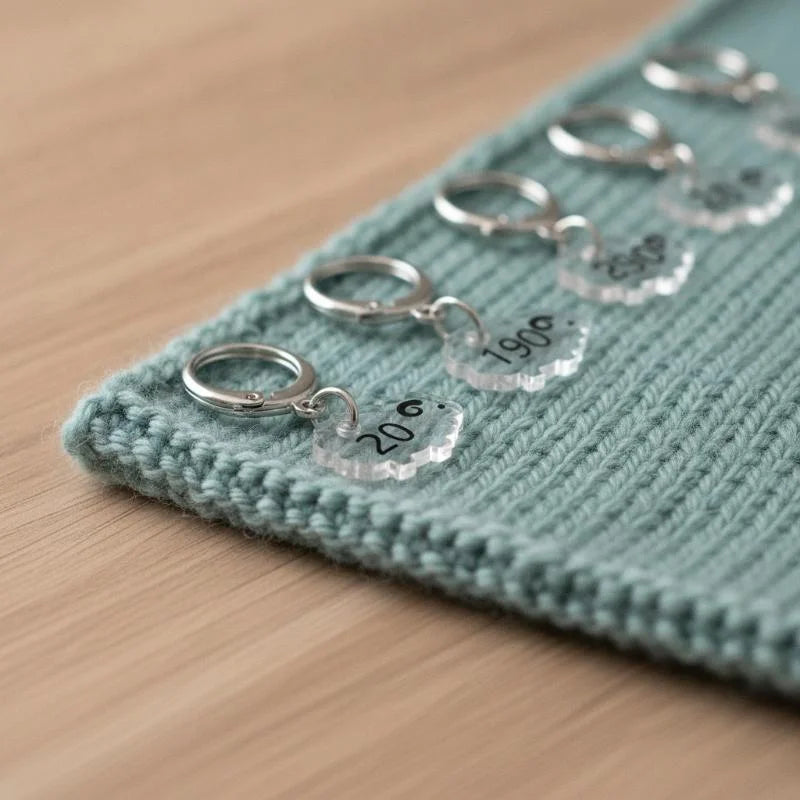 Sheep Acrylic Numbered Stitch Markers for Knitting & Crochet