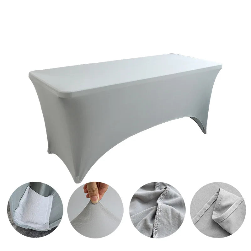 Stretch Spandex Table Cover 4 6 8 FT | Washable Wrinkle Resistant