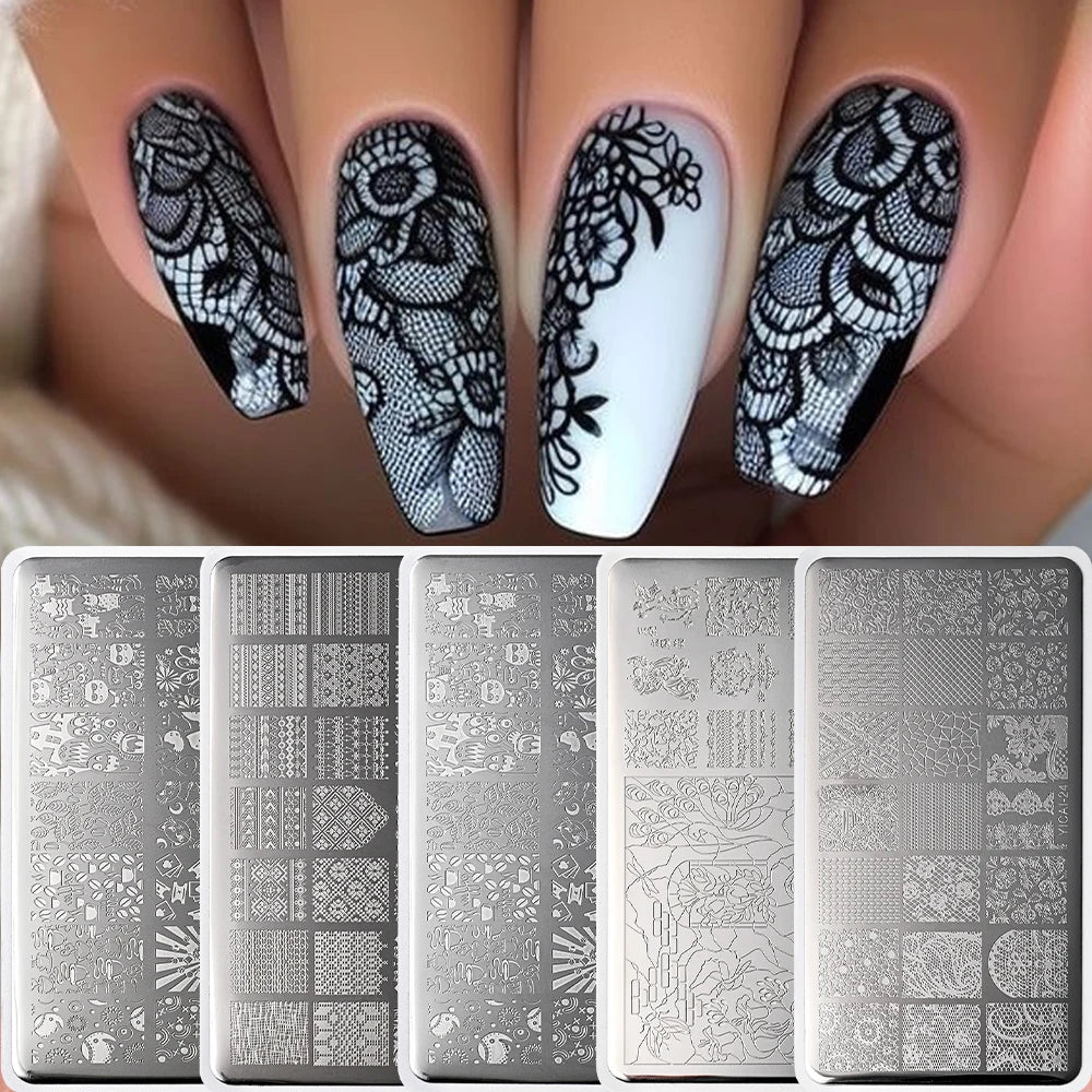 Nail Art Stamping Plate – Waves, Florals & Animal Designs Nail Stamping Plate PRIMED