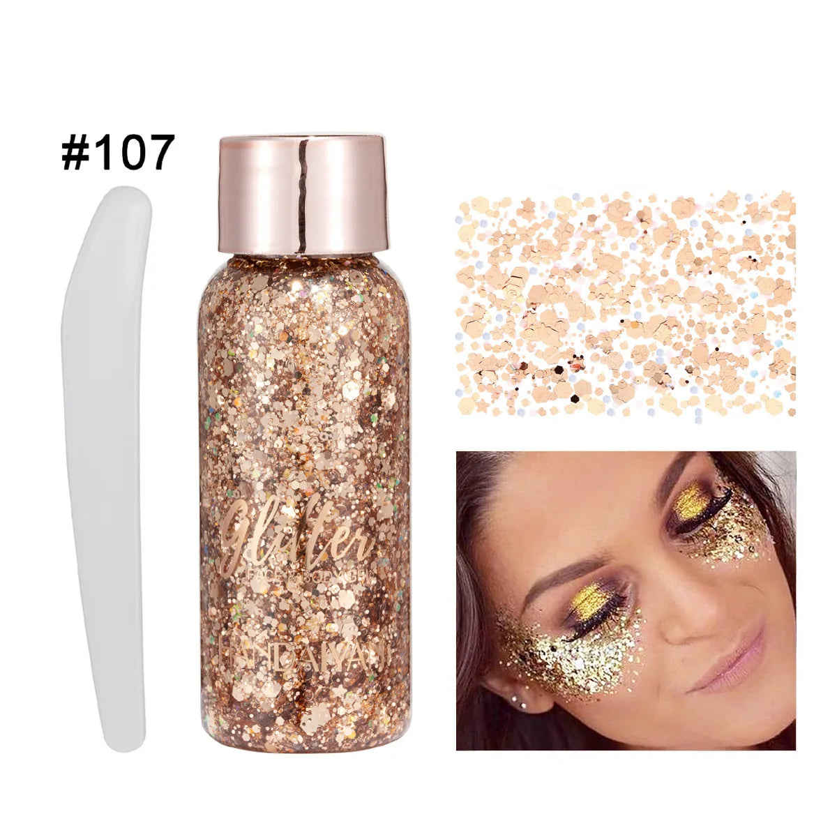 Mermaid Body Glitter Cream – Face, Hair, Nail Sequin Gel Body Glitter Gel PRIMED 107