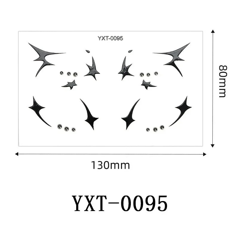 Gothic Metallic Eye Corner Temporary Tattoo Stickers | Cosplay