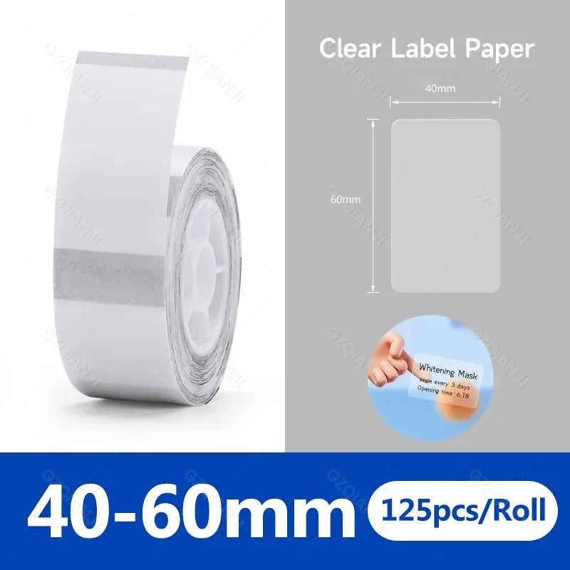 Niimbot Thermal Label Rolls – White, Color & Transparent Stickers Thermal Label Rolls PRIMED Transparent 40x60mm