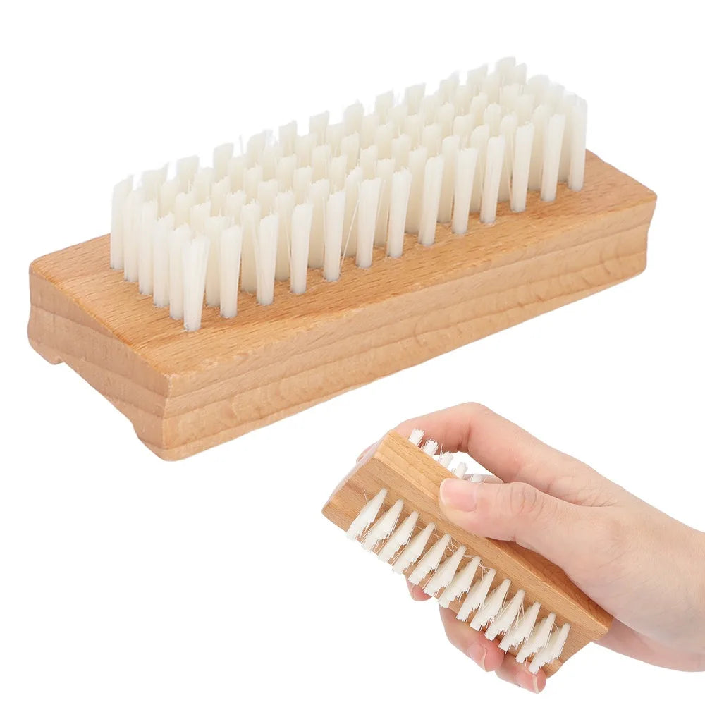 Wooden Double-Sided Nail & Cuticle Cleaning Brush – Beech