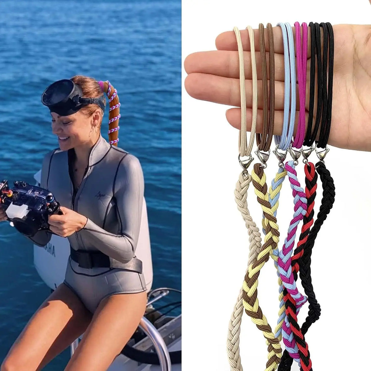 Woven Spiral Hair Scrunchie – Elastic Ponytail Holder Band