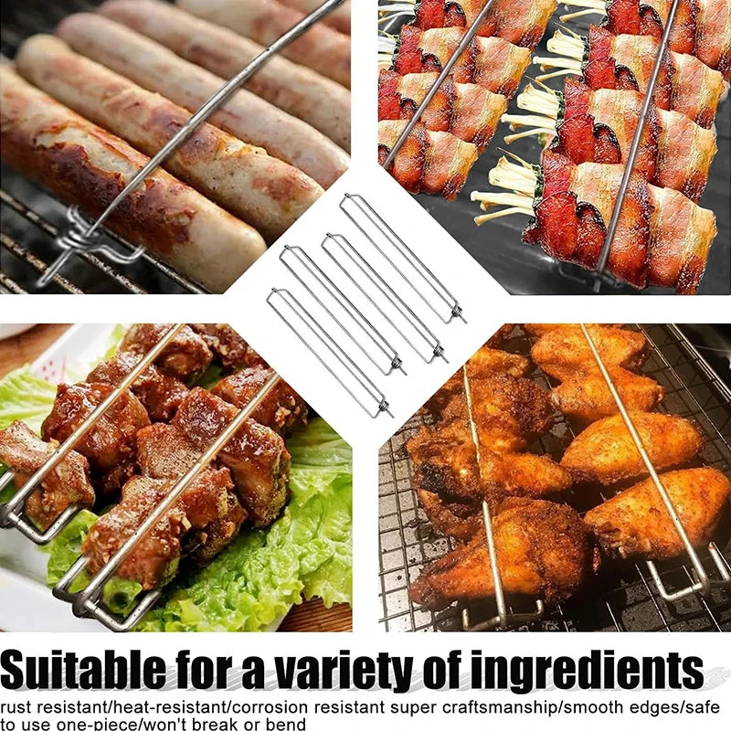 Stainless Steel Chicken Wing Rack for BBQ Grilling | LMETJMA BBQ Grilling Rack PRIMED