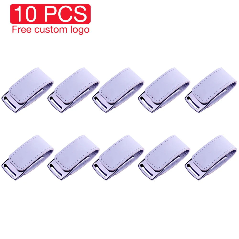 10-Pack Custom Logo Leather USB Flash Drives 16GB 64GB Gifts USB Flash Drive PRIMED 128GB USB NO BOX 1 CN
