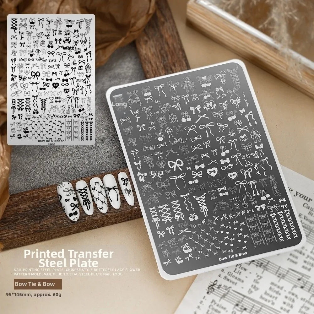 Nail Stamping Plates – Bowknot, Flower, Butterfly & Snowflake