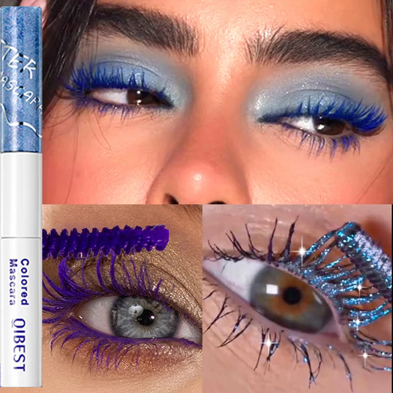 QiBest 2-in-1 Colorful Glitter & Matte Waterproof Mascara