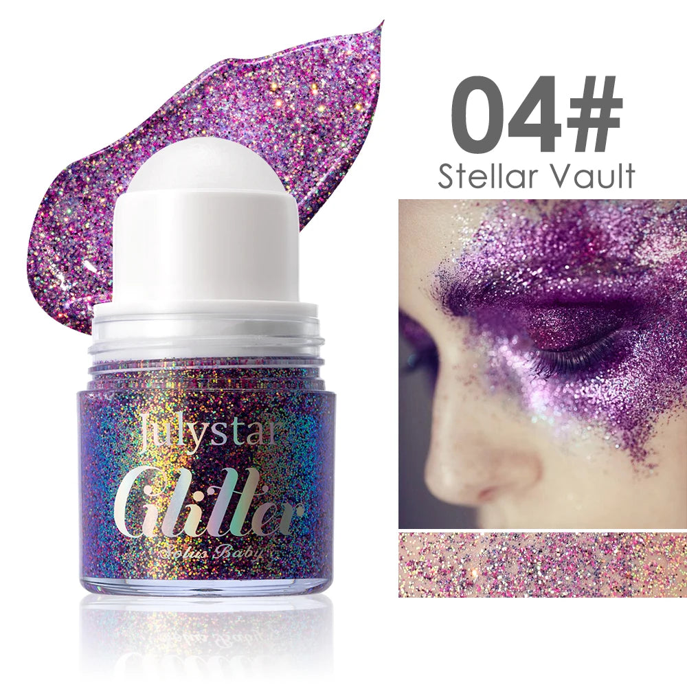Julystar Glitter Gel Sequin Eye & Body Face Paint – 8 Colors Glitter Gel Eyeshadow PRIMED 04 20g
