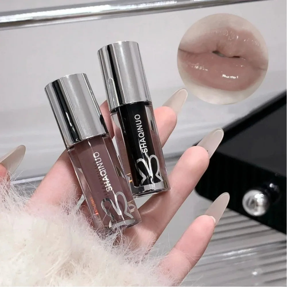 Water Glazed Mirror Lip Gloss – Crystal Nude Jelly Lip Tint