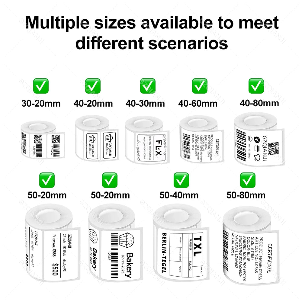 Waterproof Thermal Label Sticker Roll for Marklife P50 Printer Thermal Label Roll PRIMED