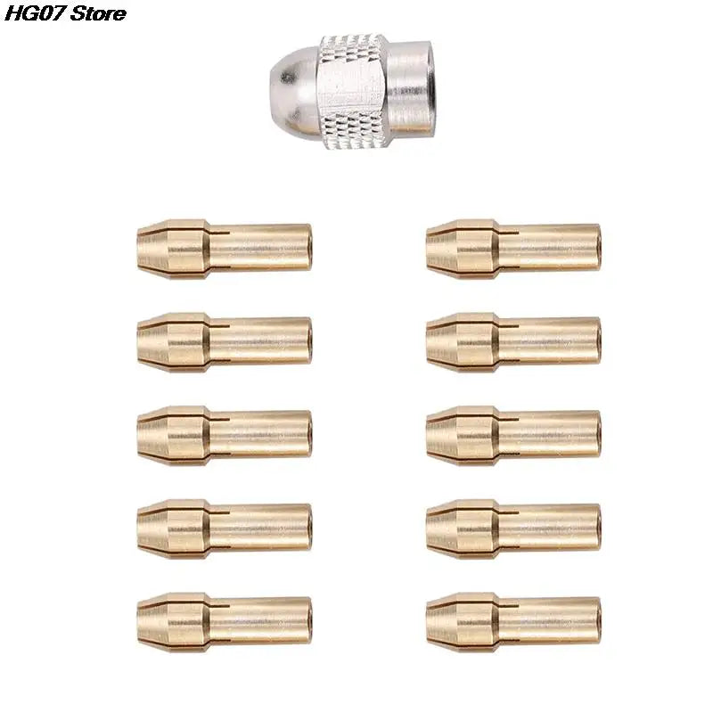 Brass Collet Chuck Set 0.5–3.2mm | 10/11pc Rotary Tool Kit