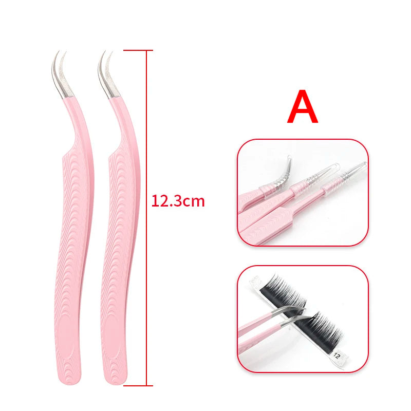 Pink Stainless Steel Eyelash Extension Tweezers | Pro Lash Tool Eyelash Extension Tweezers PRIMED A