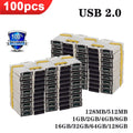 Wholesale USB 2.0 Flash Drives 50/100 Pack 128MB–64GB Bulk USB Flash Drive PRIMED 1GB 100pcs
