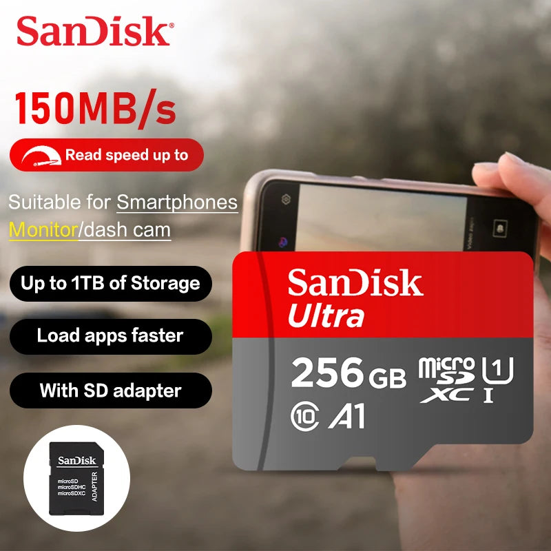 SanDisk Micro SD Card A1 C10 32GB–1TB | Up to 150MB/s
