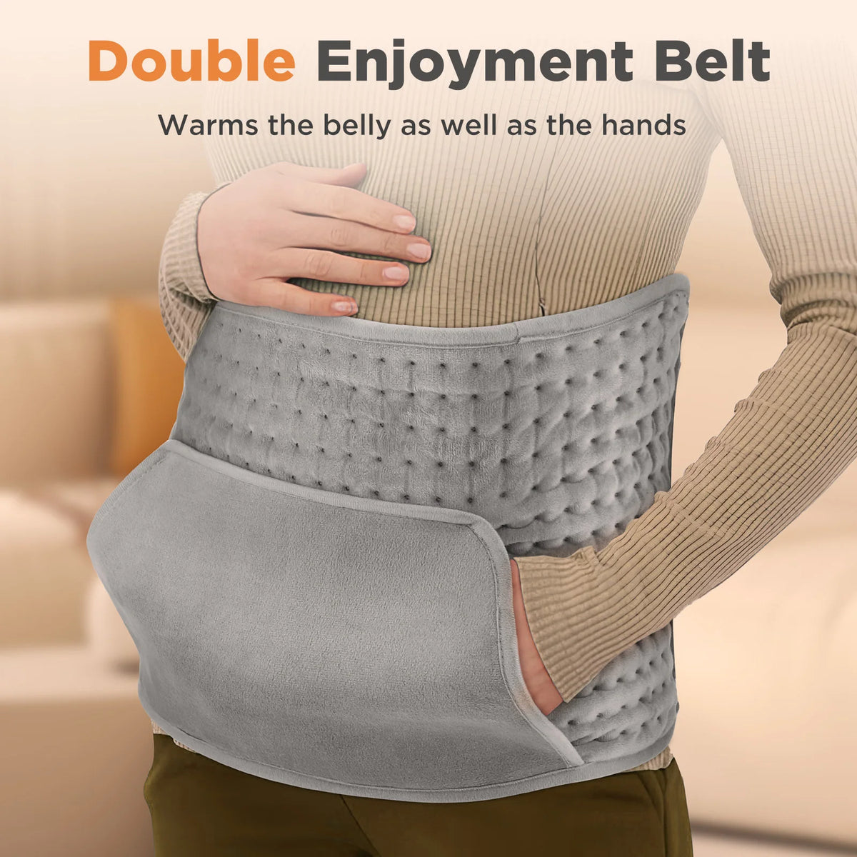 10-Gear Electric Heating Pad Belt – Waist, Back & Hand Warmer