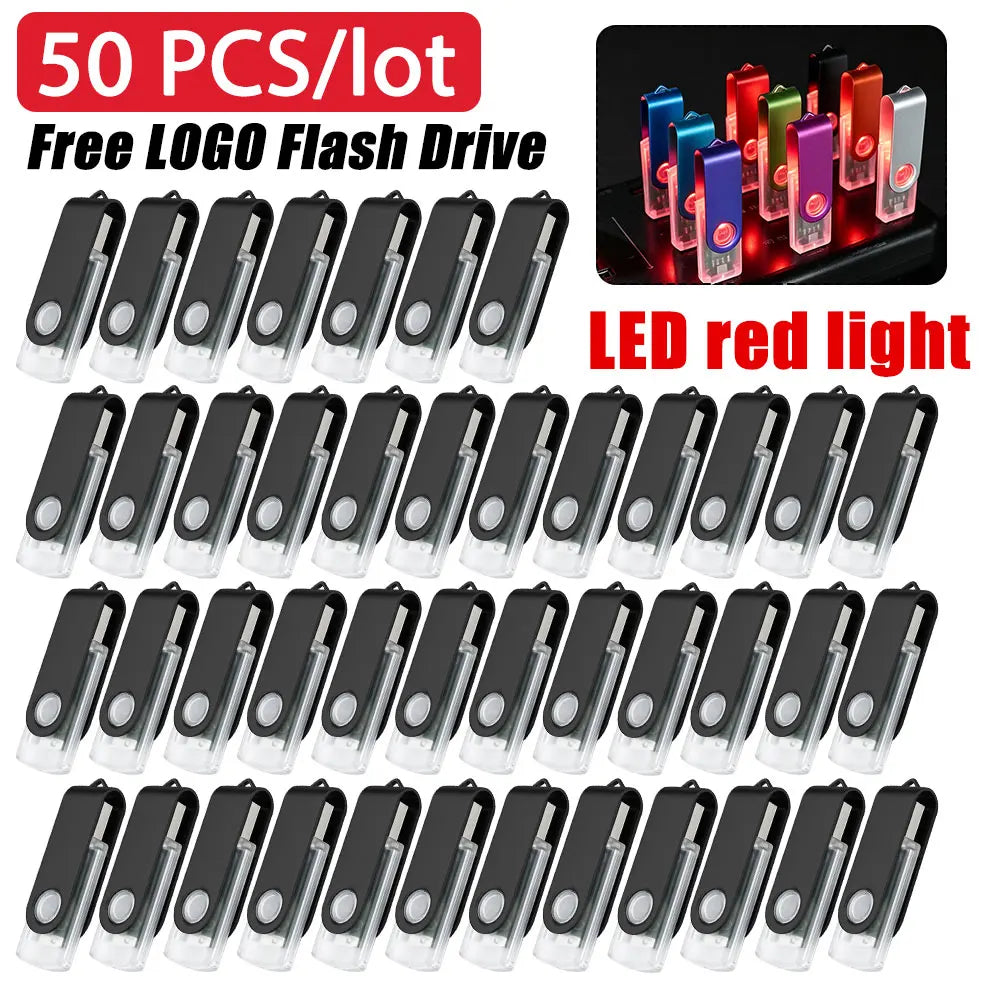 50-Pack Metal USB 2.0 Flash Drives Custom Logo 2GB–64GB Bulk