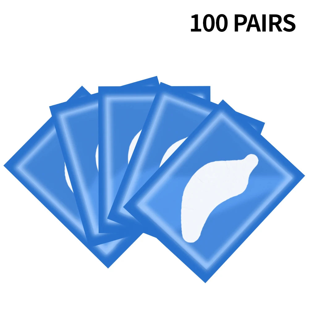 100 Pairs Hydrogel Under Eye Pads for Eyelash Extensions Eyelash Extension Pads PRIMED YB-100pcs Blue