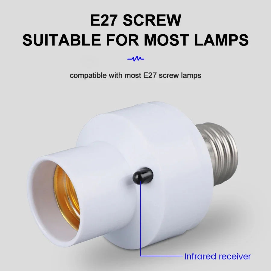 E27 IR Remote Control Lamp Holder with Timer Switch Lamp Holder Socket PRIMED