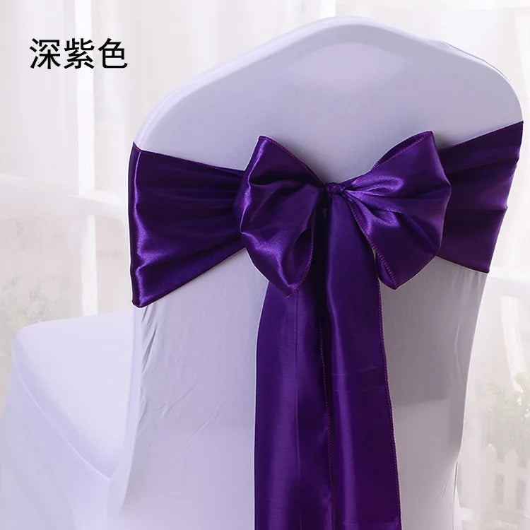 10 Pcs Satin Chair Sashes – Wedding & Banquet Bow Decor