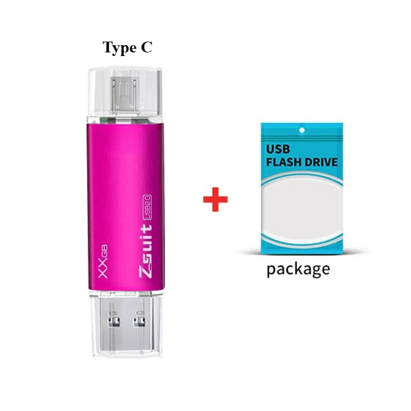 Z-SUIT 2-in-1 USB Type-C & USB 3.0 Metal Flash Drive 128GB