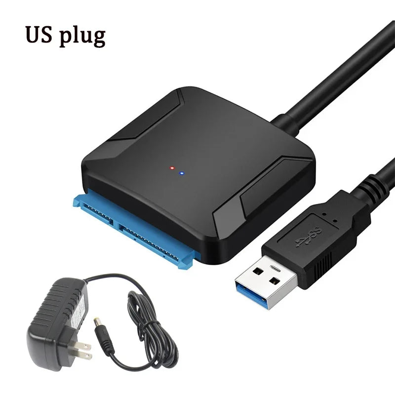 USB 3.0 to SATA Adapter for 2.5/3.5" SSD & HDD | 5Gbps SATA USB Adapter PRIMED US Plug 40CM