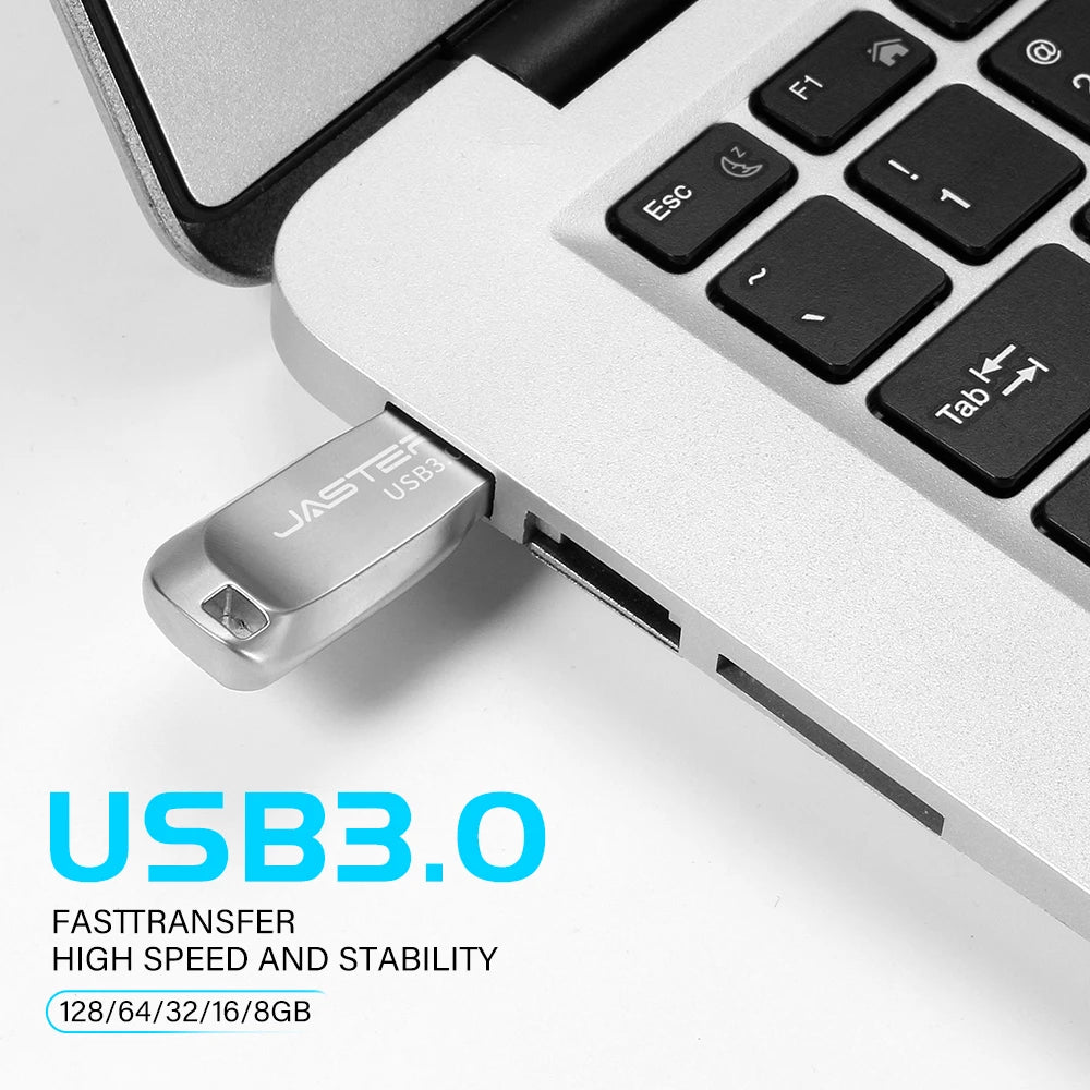 JASTER USB 3.0 Metal Flash Drive 8GB–128GB | Custom Logo USB Flash Drive PRIMED