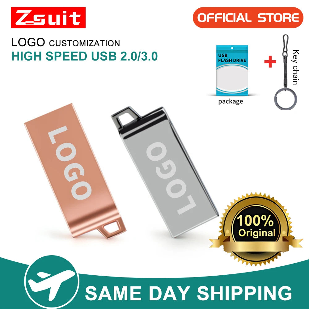Z-Suit Metal USB Flash Drive 4GB–256GB | Custom Logo USB Flash Drive PRIMED